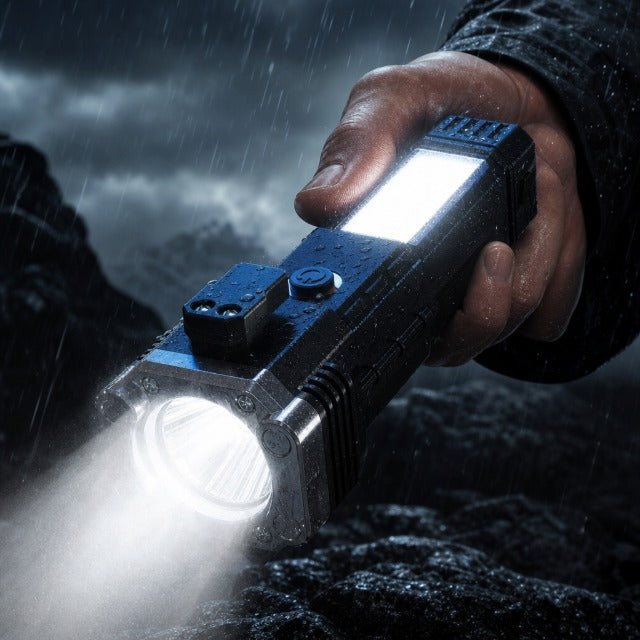 8 in 1 Portable Rechargeable Torch LED Flashlight